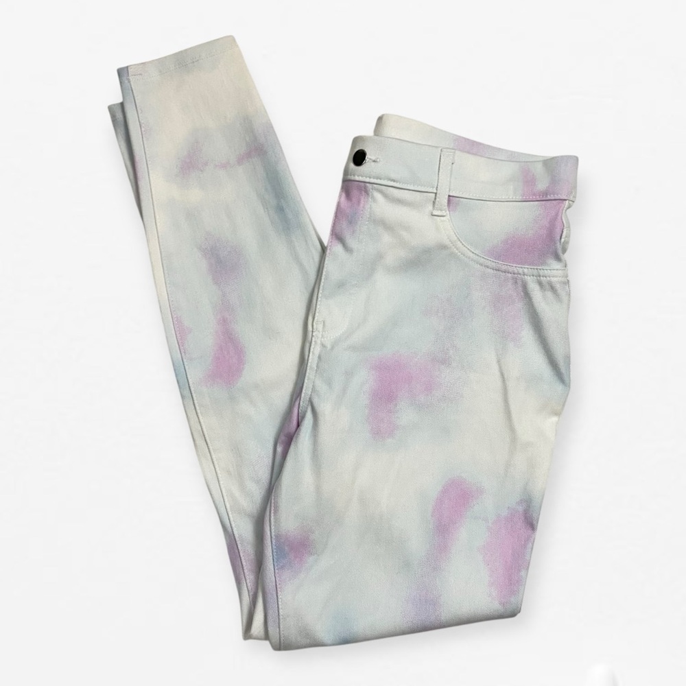 Time and Tru Pink and Blue Skinny Jeans with tie-dye pattern L 12-14